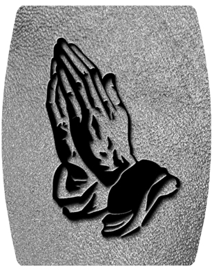 DNSHEND 516 BK SH SL Black Praying Hands Shimmer Silver